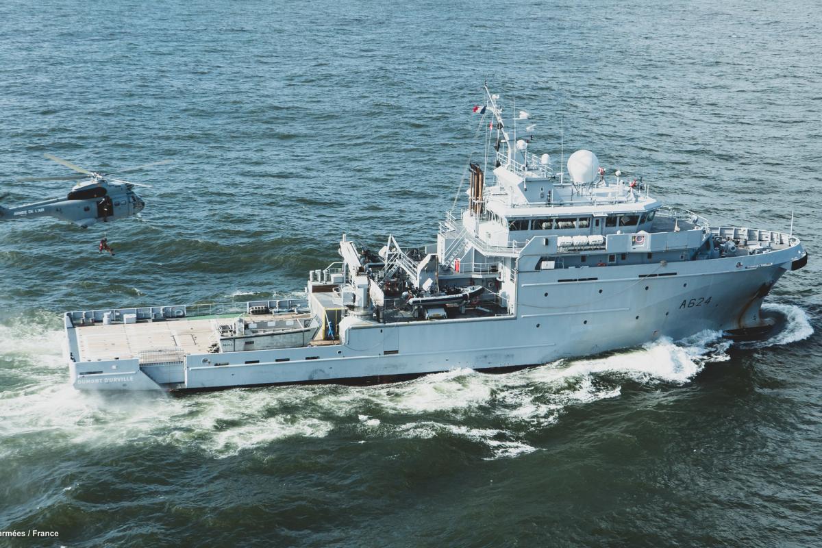 FAG – Déploiement du Bâtiment de soutien et d’assistance outre-mer Dumont d’Urville dans la zone maritime de Guyane