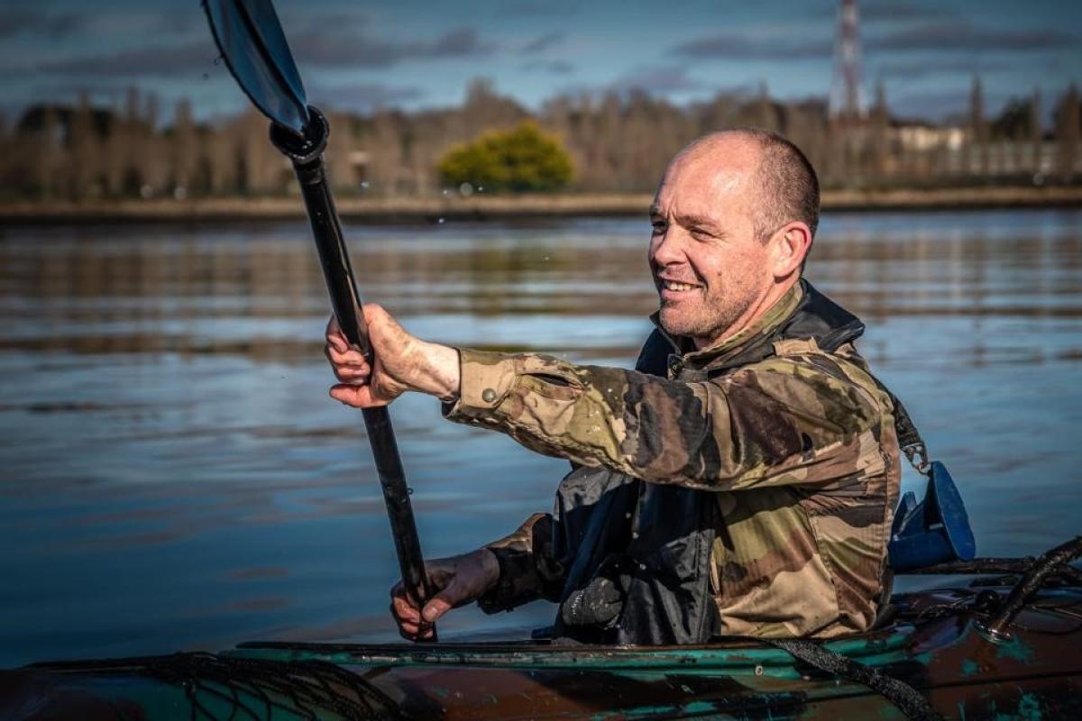 Kevin Escoffier à l’école des fusiliers marins