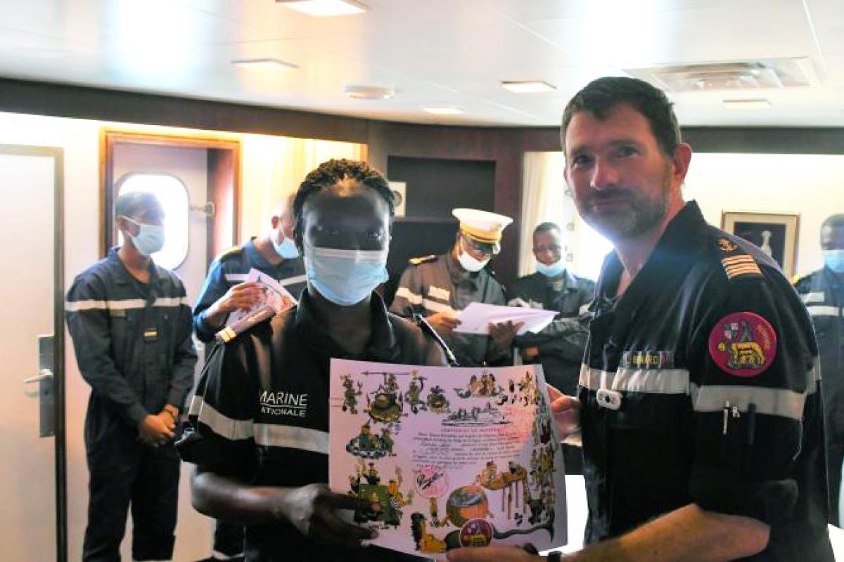 CORYMBE - 18 jours d’embarquement pour un officier béninois en formation à bord du BCR Somme