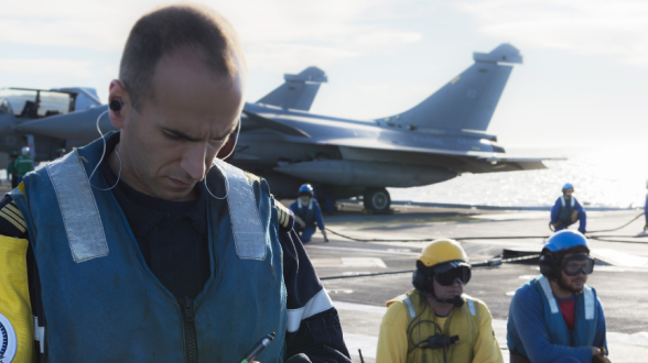 Exercice de crash sur le pont d'envol
