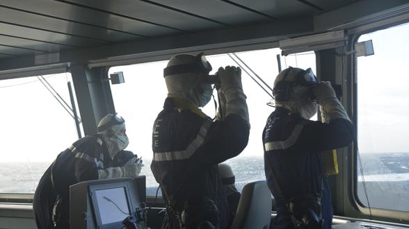  L’équipage A du Languedoc paré au combat 