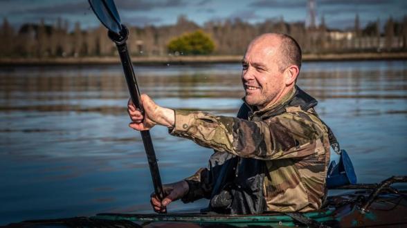 Kevin Escoffier à l’école des fusiliers marins