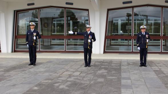 Prise de commandement de la compagnie de fusiliers marins Le Sant