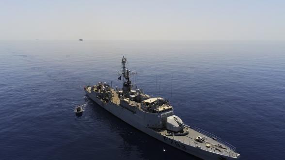 Méditerranée centrale – Fin de mandat EUNAVFORMED IRINI pour le Commandant Blaison 