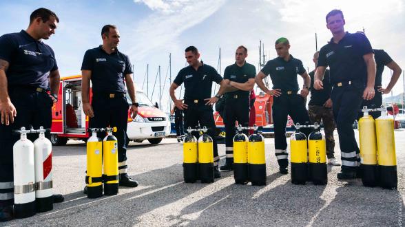 Formation à la surface non-libre pour les marins-pompiers