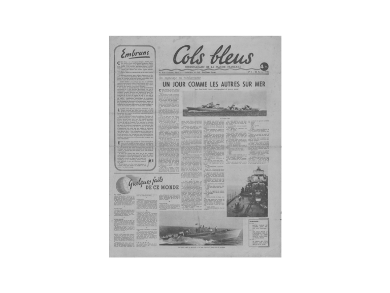 couverture d'un vieux magazine cols bleus