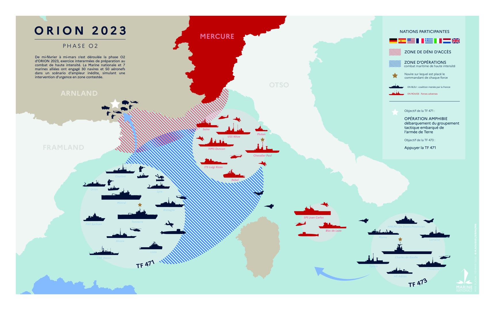 Carte déploiement exercice Orion